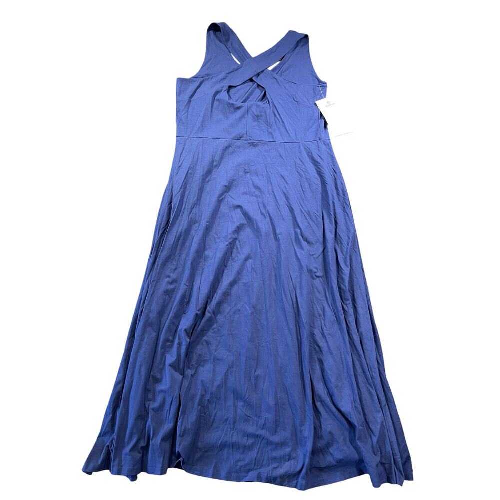 Pact Organic Cotton Fit & Flare Open Back Maxi Dress Navy Blue Size 3XL NWOT - Picture 6 of 11